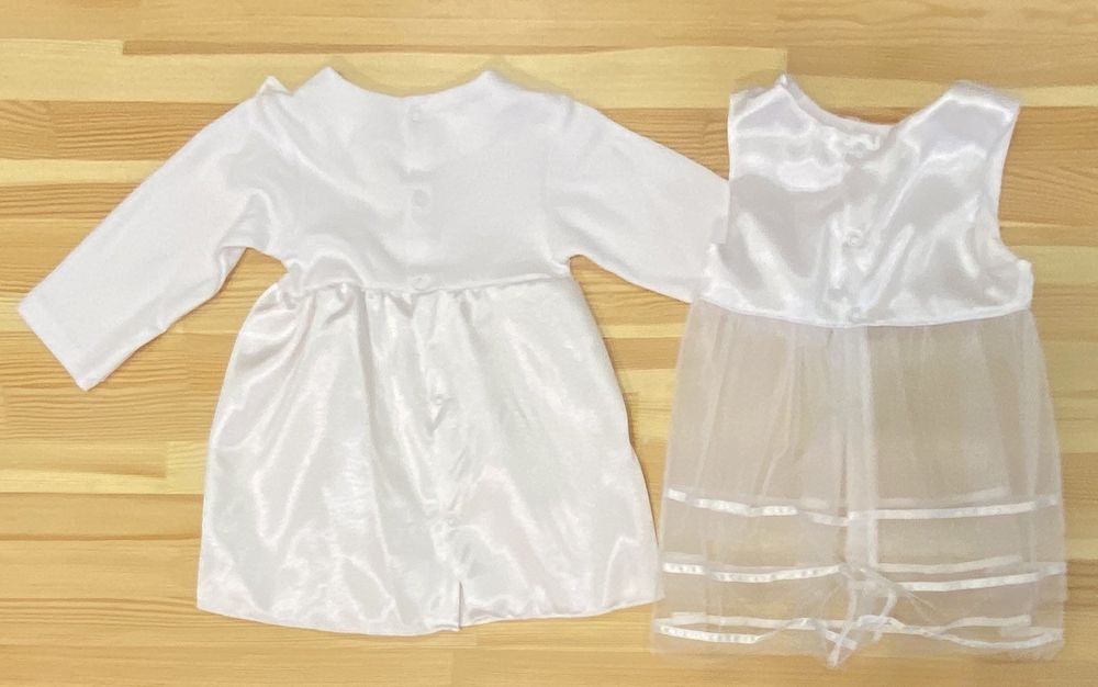 Набір для хрещення з святковою сукнею Прованс білий, 74, Інтерлок, Костюм, комплект