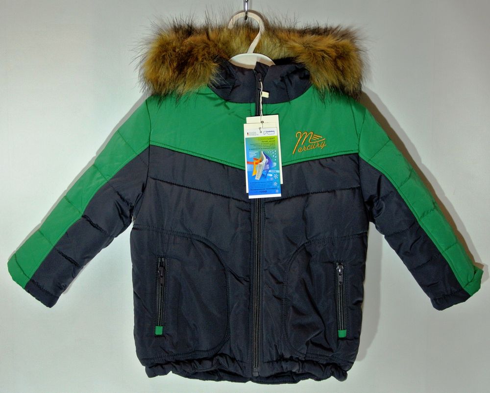 Детская зимняя куртка Mercury КТ 122 с зеленым