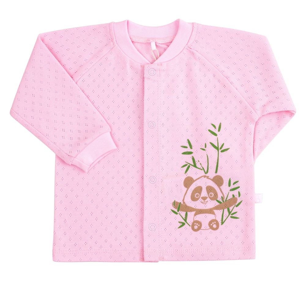 Летний комплект для малышей в дырочку Пандочка розовый, 62, Рибана, Костюм, комплект
