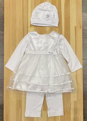 Набір для хрещення з святковою сукнею Прованс білий, Білий, 74, Інтерлок, Костюм, комплект