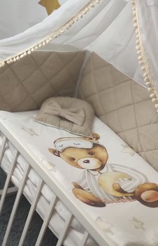 Дитячий постільний комплект у ліжечко для новонароджених зі стьобаними бортиками на всі 4 сторони ліжечка Соня