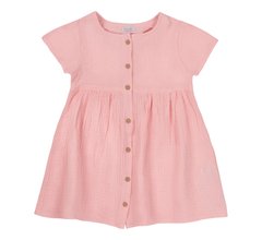 Дитяче літнє плаття Вікенд для дівчинки світло-рожевий муслін, Світло-рожевий, 80, Муслін