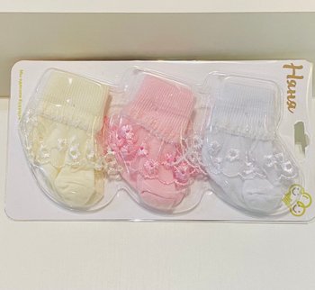 Ошатні шкарпетки Рюші 3 пари для новонароджених, 0-3 місяці