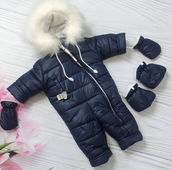 Дитячий зимовий комбінезон на овчині для малюків Style синій