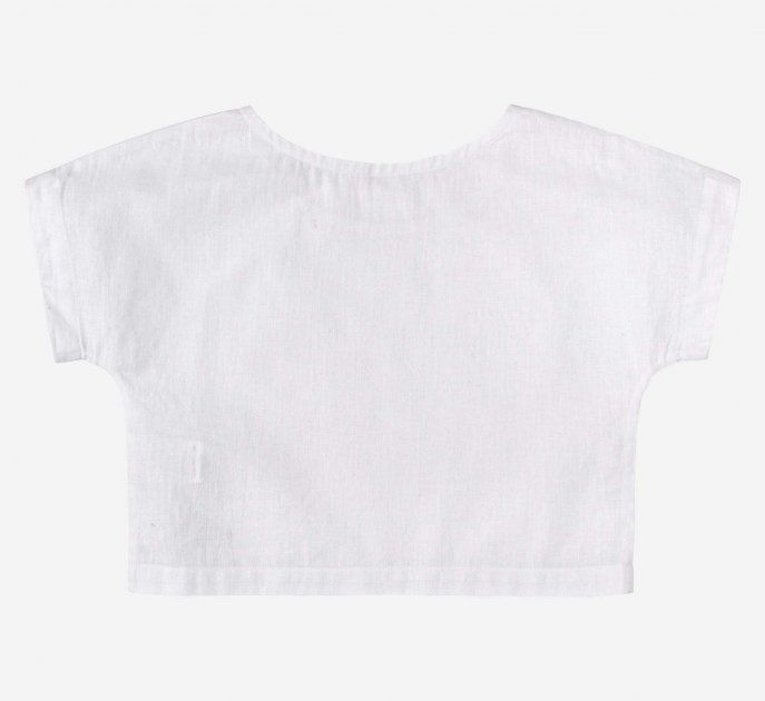 Детская льняная рубашка Звездочки для девочки белая, 146, Лен