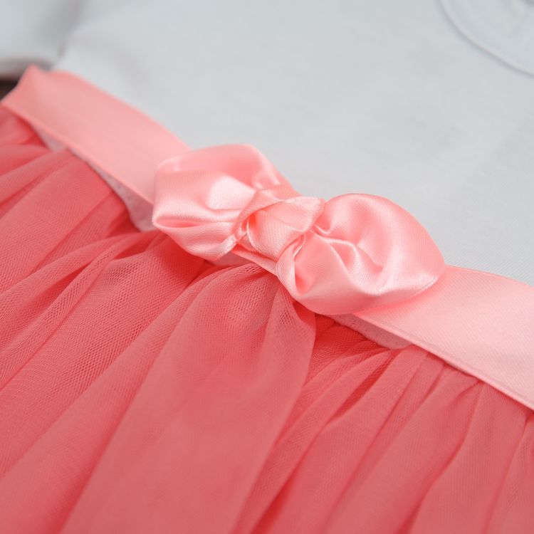 Дитяча сукня Ніжність - 2 для дівчинки інтерлок + фатин персикова, 92, Інтерлок, Плаття