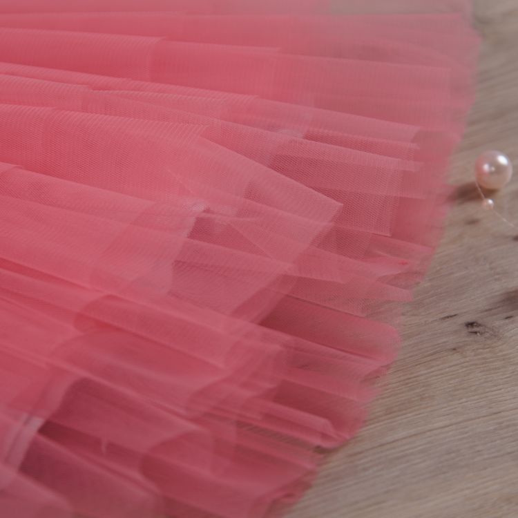Детское платье Ніжність - 2 для девочки интерлок + фатин персиковое, 92, Интерлок