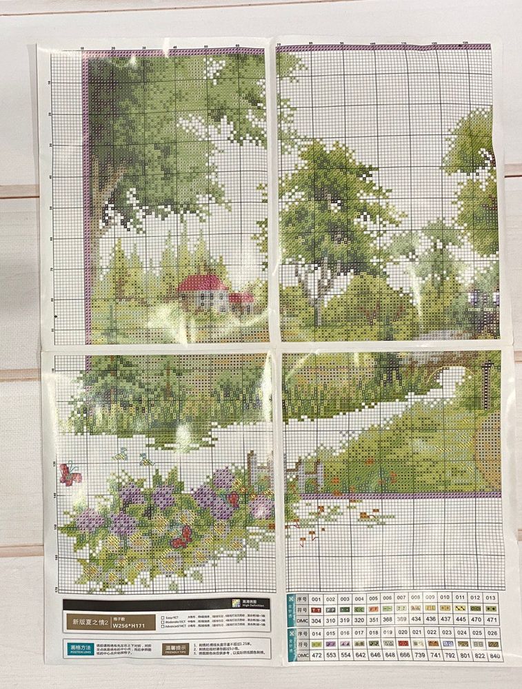 Набор для вышивки крестиком 5D Домик весной 67х48 см, Природа, пейзажы, Городские сюжеты