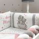 Комплект в кроватку для новорожденных с бортиками Котята пудра, без балдахина