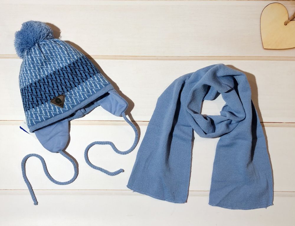 Зимова шапка + шарф ЗІРКА-1 для хлопчика з термосинтепоном