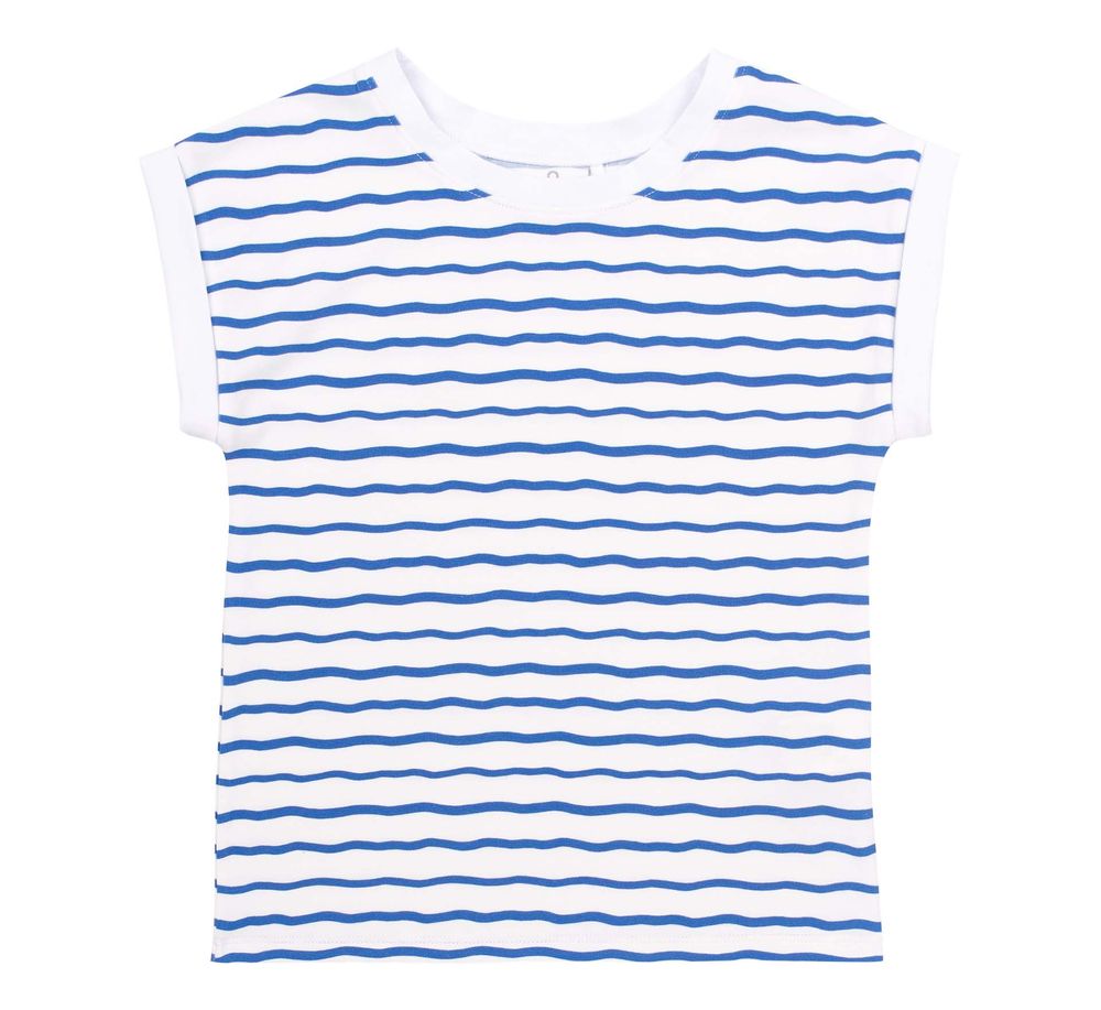 Літня дитяча футболка Морський мотив для дівчинки супрем