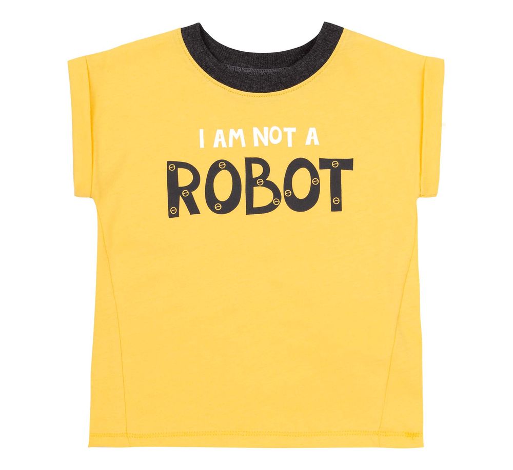 Літній комплект I am not a robot для хлопчика жовтий супрем, 92, Трикотаж