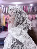 Мереживна хустка на голову до церкви Моніка-2 білий 40х145 см