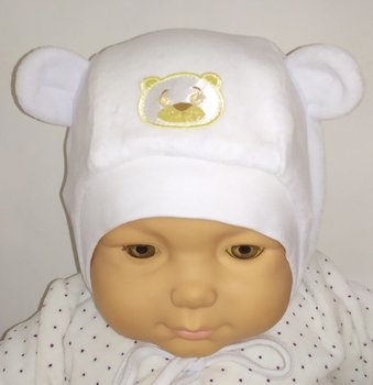 Дитяча велюрова шапочка на трикотажній підкладці для малюків Умка біла