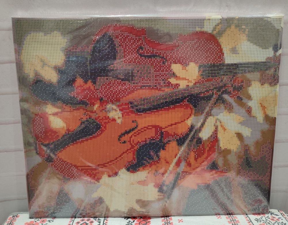 Картина стразами по номерам на подрамнику Скрипка