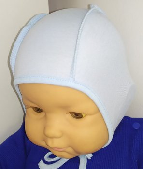 Повсякденна трикотажна бавовняна шапочка для малюків швами назовні рибана шп 69 блакитна
