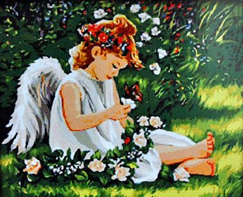Набір для вишивання хрестом Дівчинка Янгол картина 73х60 см купити в Україні