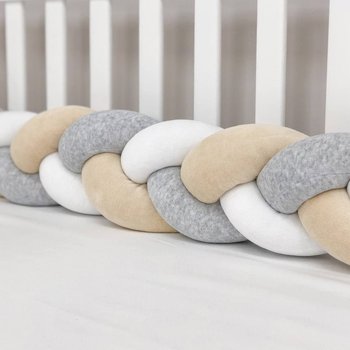 Бортик захист коса для дитячого ліжечка білий сірий гірчиця 120, 220 чи 360 см
