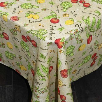 Хлопковая скатерть на стол Овощной Микс 150х150 см
