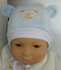 Утепленная велюровая шапочка УМКА для малышей и новорожденных голубая