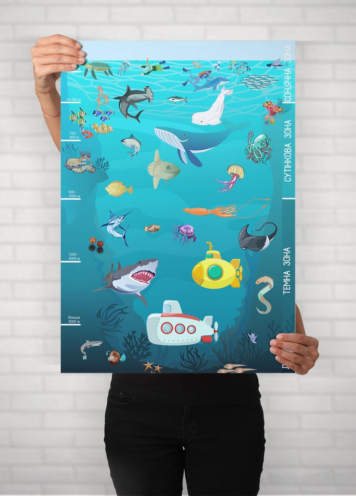 Фото, купить Игра с многоразовыми наклейками "Підводний світ", цена 158 грн