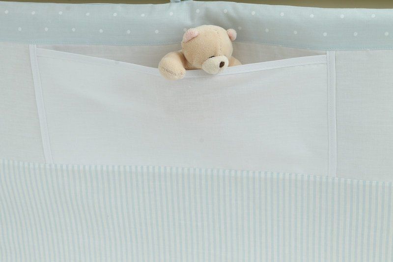 Комплект постельного белья для новорожденных Бусинка голубой, без балдахина