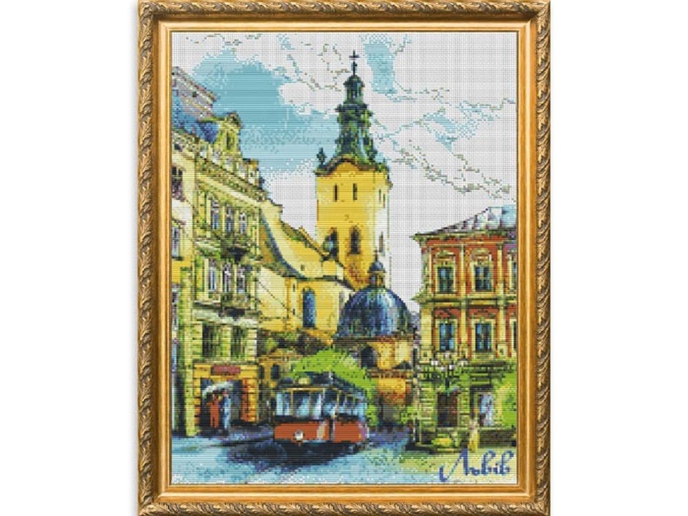 Набори для вишивання хрестом з малюнком на канві 47х57 Львів
