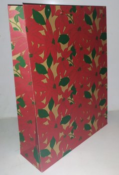 Великий паперовий новорічний подарунковий пакет із ручками 50х38х13 Різдвяна Квітка