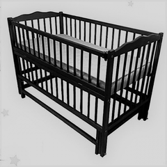 Кроватка для новорожденного с маятником темно коричневая