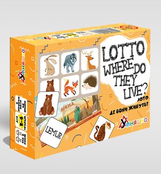 Фото, купити Розвиваюча настільна гра "Лото англійська Де вони живуть?/Lotto Where do they live?", ціна 190 грн