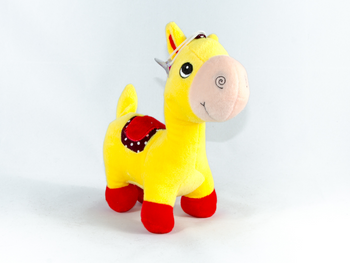Лошадка Подружка, желтая музыкальная, Жёлтый, Мягкие игрушки ЛОШАДКИ, до 60 см