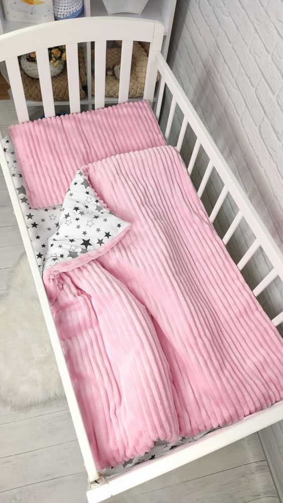 Сменное постельное белье для новорожденных Шиншилла розовое фото, цена, описание