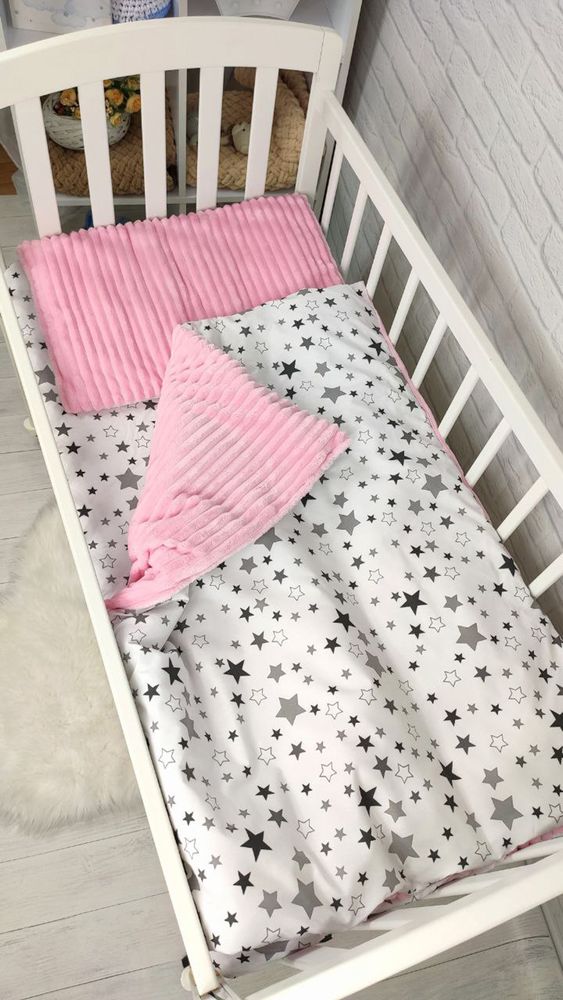 Сменное постельное белье для новорожденных Шиншилла розовое фото, цена, описание