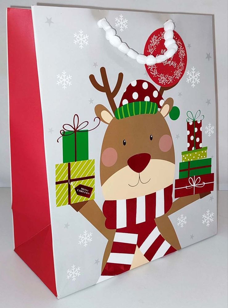 Картонний новорічний подарунковий пакет