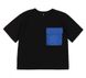 Детская футболка Кишенька для мальчика черная супрем, 128, Супрем