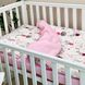 Фланелевое сменное постельное белье для новорожденных Hares on a pink ladder, 90х110 см