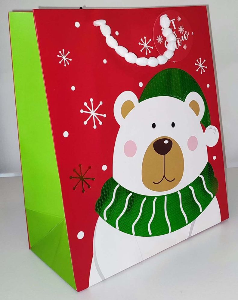 Картонний новорічний подарунковий пакет