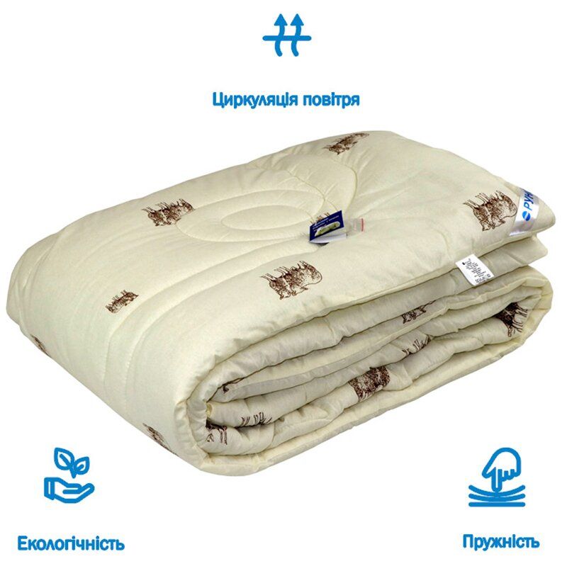 Шерстяное одеяло Комфорт плюс 02ШК+У Wool Sheep 200х220 см