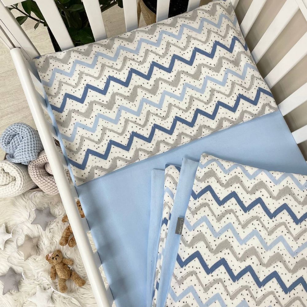Фланелевое сменное постельное белье для новорожденных Zigzag