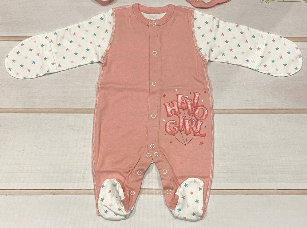 Фото Комплект для новорожденной Hello Girl 7 предметов в роддом, купить по лучшей цене 895 грн