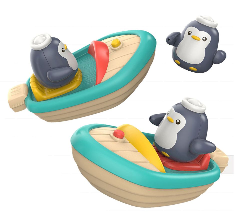 Фото, купить Набор для ванной лодка с пингвином, цена 266 грн