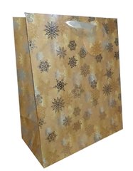 Новогодние подарочные пакеты Снежинки 37х30х17