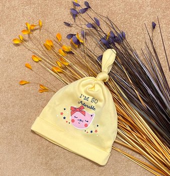 Трикотажная детская шапочка Чарівна Дитина желтая, обхват головы 40 см, Интерлок