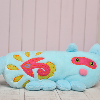 Подушка декоративна Кіт 41 см, Блакитний, М'які іграшки КОТИ, до 60 см, Подушки іграшки ІНТЕР'ЄРНІ, Подушки іграшки ДИТЯЧІ