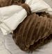 Плюшевый конверт одеяло с капюшоном Зайка шоколадный страйпс + бязь