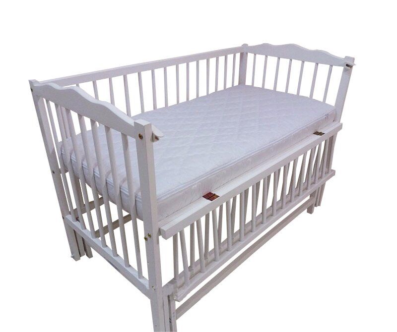 Кроватка для новорожденного с маятником белая, Белый