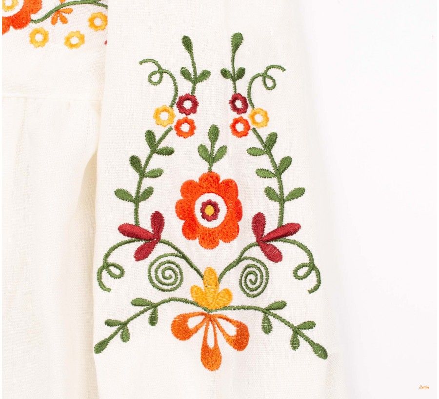 Льняна сукня Маленька Українка вишиванка кольорова, 86, Льон