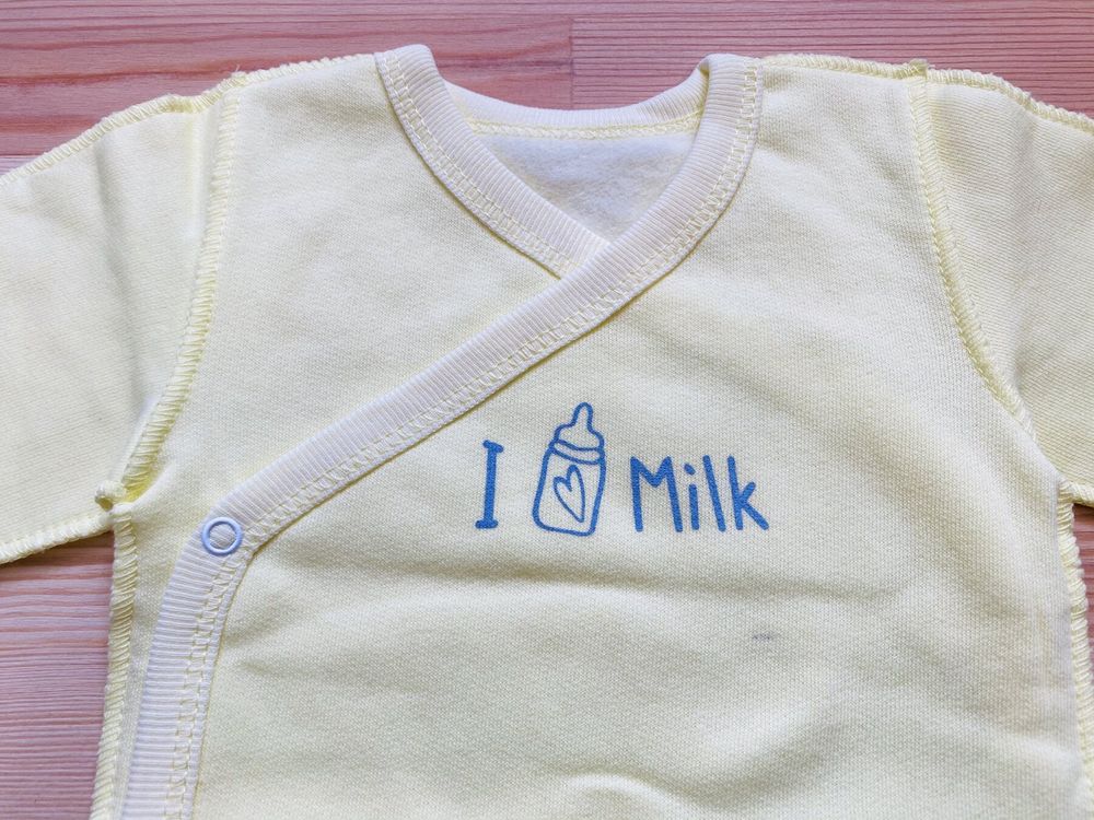 теплая боди - распашонка I love Milk для новорожденных