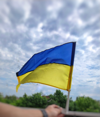 Прапор для авто зі штоком Україна 30х45 см