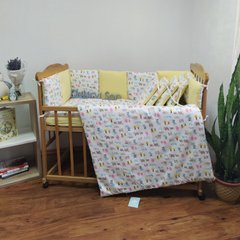 Сатиновый спальный набор в кроватку для новорожденного Ферма, Разноцветный, без балдахина